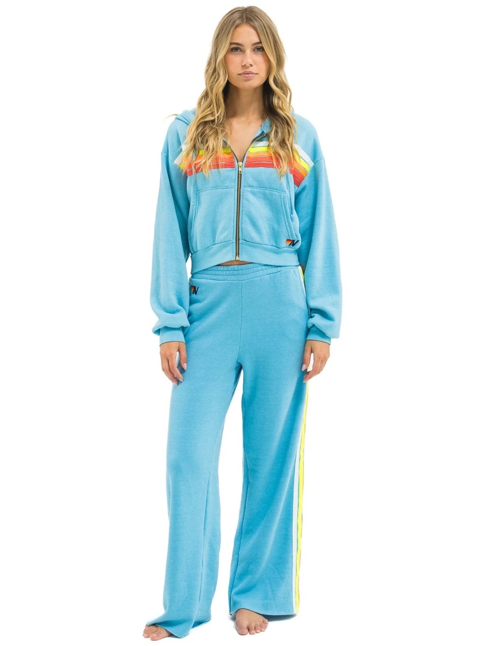 AVIATOR NATION Five Stripe Wide Leg Pants